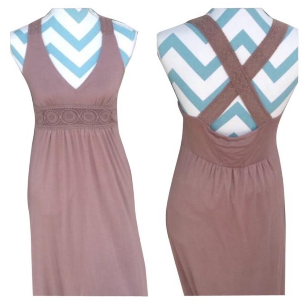 Sold NWT Taupe lace embellished sundress sold